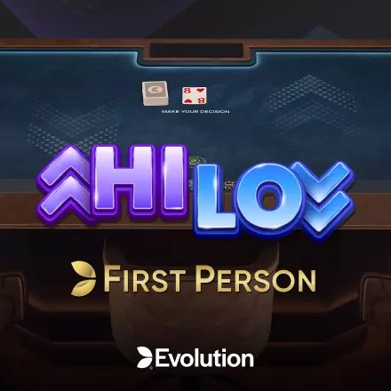 First Person Hi Lo online game logo by Evolution on spin247.pl